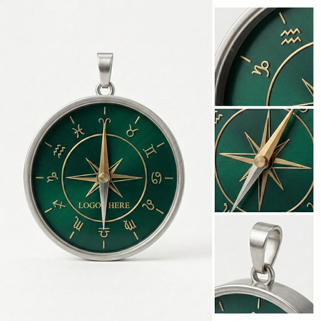 Celestial Compass Rose Pendant Necklace