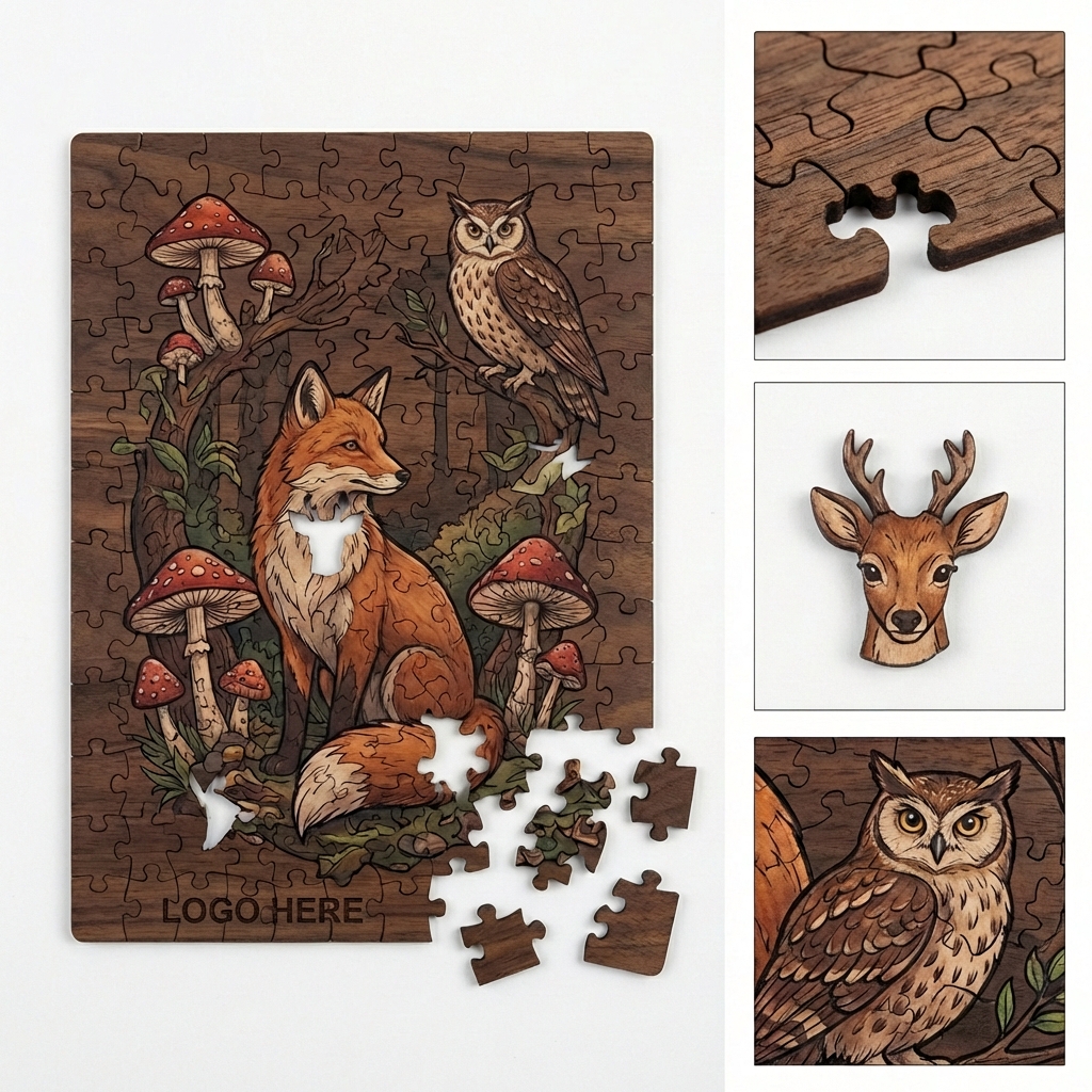 Custom Wooden Jigsaw Puzzles with Unique Cut Pieces