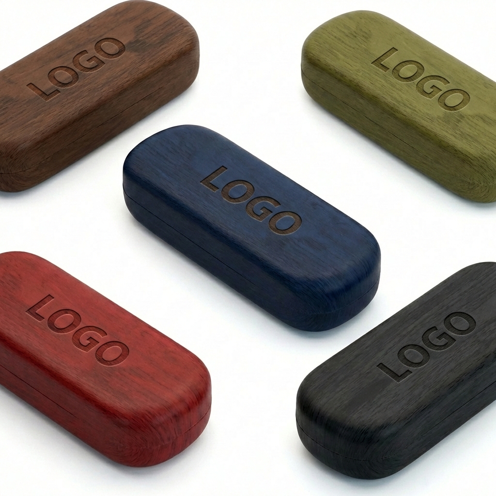 Custom Logo Wooden Spectacle Case - Classic & Durable