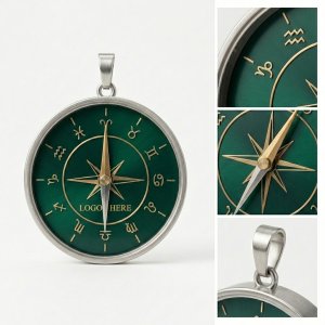Celestial Compass Rose Pendant Necklace
