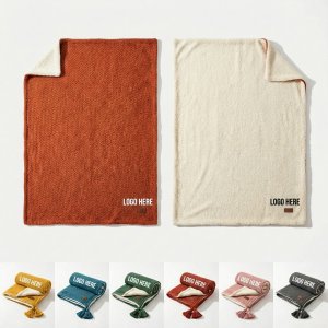 Everluxe Hearthside Throw - Double-Sided Sherpa & Waffle Weave Blanket